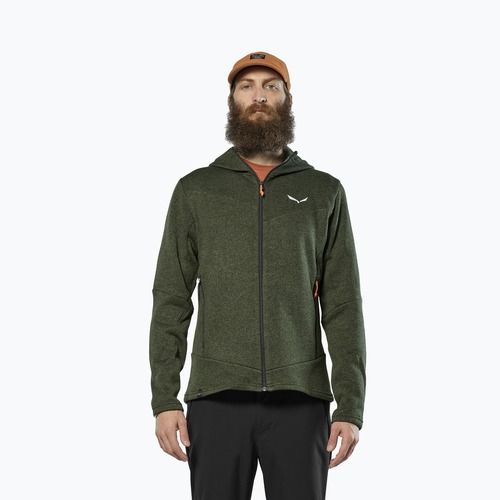 Pánská treková mikina Salewa Puez Rocca Polarlite Hood dark olive