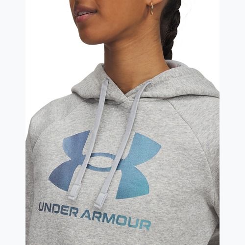 Dámská mikina Under Armour Rival Feelce Shimmer Hoody mod gray light heather/iridescent