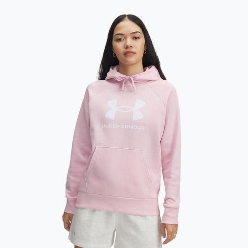 Dámská mikina Under Armour Rival Fleece Big Logo Hoody prime pink/white