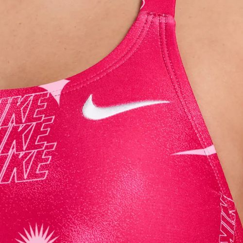 Dámské jednodílné plavky Nike Hydrastrong Fastback rush pink