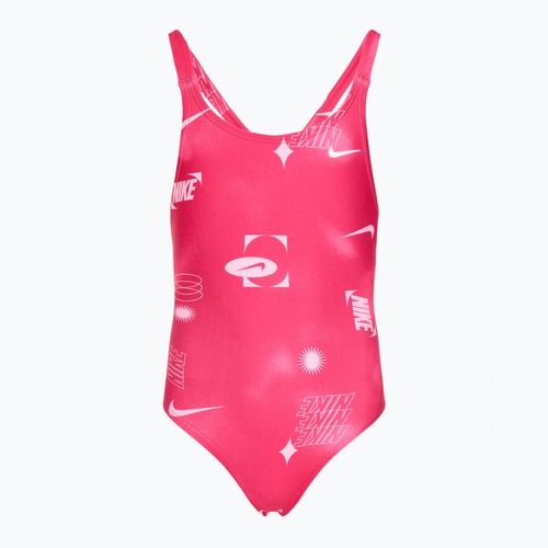Dětské jednodílné plavky Nike Hydrastrong Fastback rush pink
