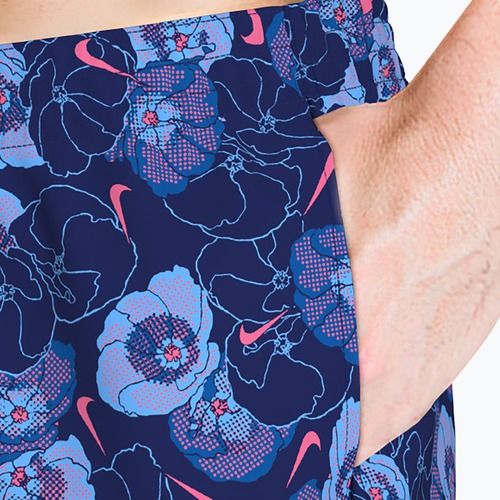 Pánské plavkové šortky Nike Multi Poppy Print 5" Volley midnight navy