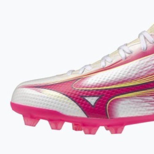 Dětské kopačky Mizuno Alfa III Select Jr FG white/fuchsia purple