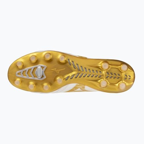 Kopačky Mizuno Morelia Neo IV Beta Elite FG white/mp gold/cool gray 3c