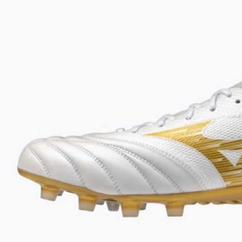 Kopačky Mizuno Morelia Neo IV Beta Elite FG white/mp gold/cool gray 3c