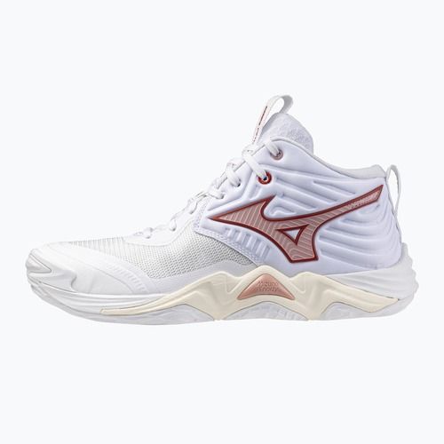 Dámské volejbalové boty  Mizuno Wave Momentum Elite Mid white/rose elegance/lava falls