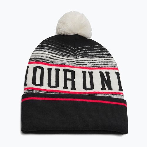 Pánská zimní čepice Under Armour Halftime Pom Beanie stone/racer red/black