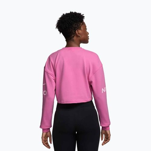Dámská tréninková mikina Nike Pro Dri-Fit Loose Crew-Neck playful pink/pink foam/white