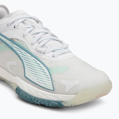 Dámské boty na házenou PUMA Accelerate Nitro SQD 4 Game On puma white/baltic sea blue/fresh water