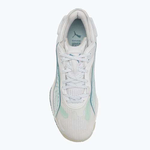 Dámské boty na házenou PUMA Accelerate Nitro SQD 4 Game On puma white/baltic sea blue/fresh water