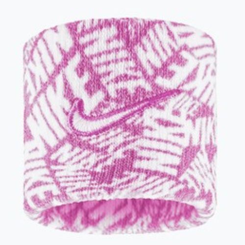 Potítka na zápěstí Nike Dri-Fit Swoosh Classic Printed Wristbands 2 ks. playful pink/white/white