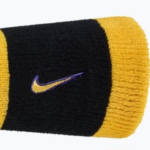 Froté potítka na zápěstí Nike Swoosh Classic Doublewide Wristbands 2 ks black/court purple university gold