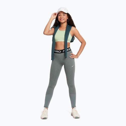 Dětské legíny Nike Pro Dri-FIT carbon heather/white