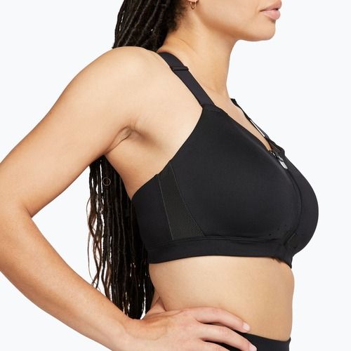 Sportovní podprsenka Nike Alpha High-Support Zip-Front black/black/dark smoke grey/dark smoke grey