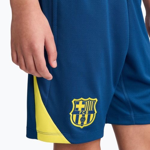 Dětské fotbalové šortky Nike FC Barcelona Strike SE Jr gym blue/opti yellow/opti yellow