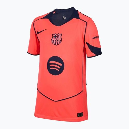 Dětský fotbalový dres Nike FC Barcelona 2025/26 Stadium Third Jr bright mango/midnight navy/midnight navy