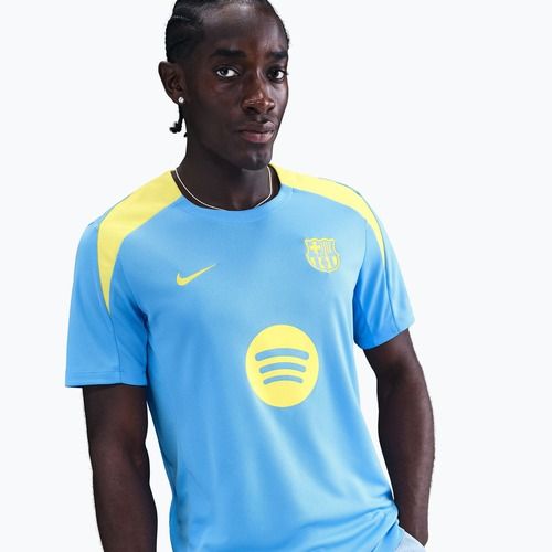 Pánský fotbalový dres Nike FC Barcelona Strike SE university blue/opti yellow