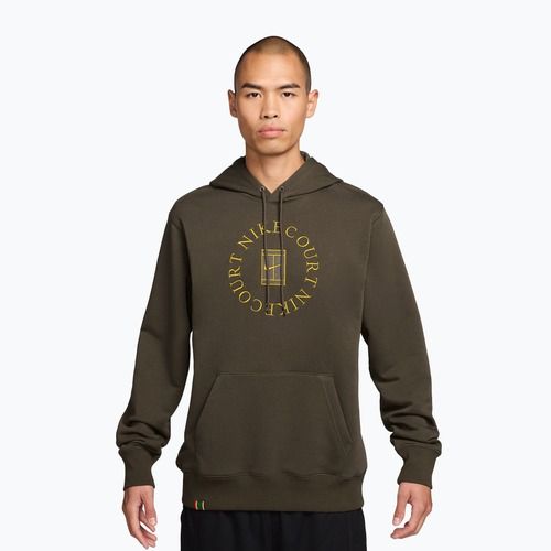 Pánská tenisová mikina Nike Court Dri-Fit Heritage French Terry Hoodie dark hazel/saffron quartz