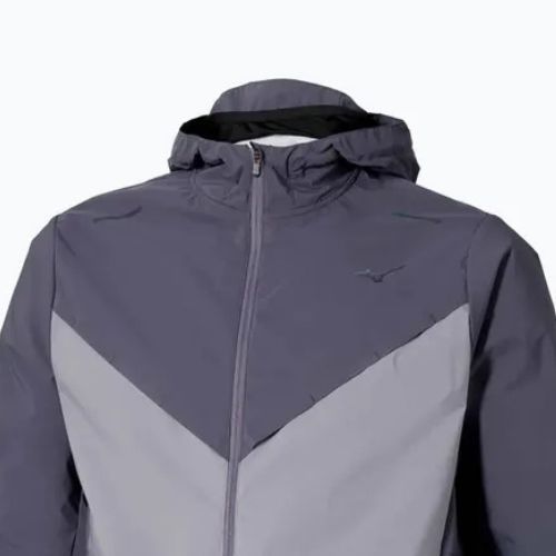 Pánská běžecká bunda Mizuno Tech Thermal Charge Hooded quiksilver
