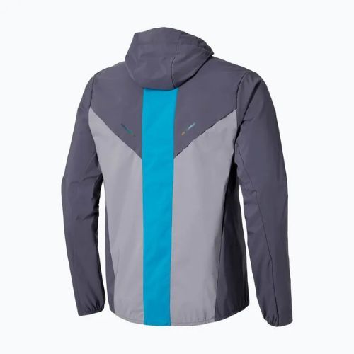 Pánská běžecká bunda Mizuno Tech Thermal Charge Hooded quiksilver
