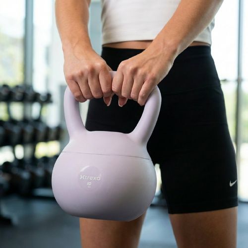 Měkký kettlebell XTREXO 10 kg purple