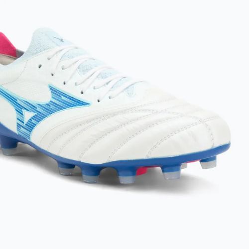 Pánské kopačky Mizuno Morelia Neo IV Β Elite MD white/tanager turquoise/pink tetra