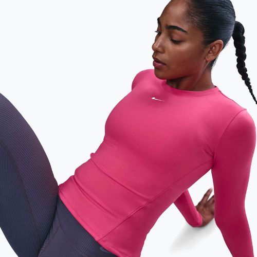Dámské tričko Longsleeve Nike One Fitted Dri-Fit rush pink/white