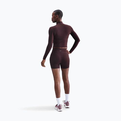 Dámské tričko s dlouhým rukávem Nike One Fitted Dri-Fit 1/4 Zip Mid Layer burgundy crush/white