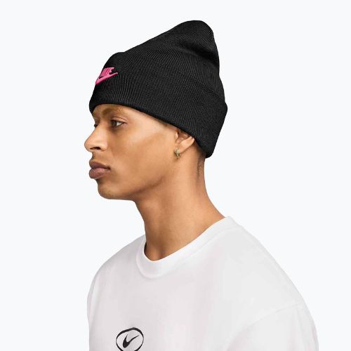 Zimní čepice Nike Peak Futura Beanie black/pinksicle