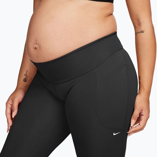 Dámské tréninkové legíny Nike One Maternity High-Waisted 7/8 black/white