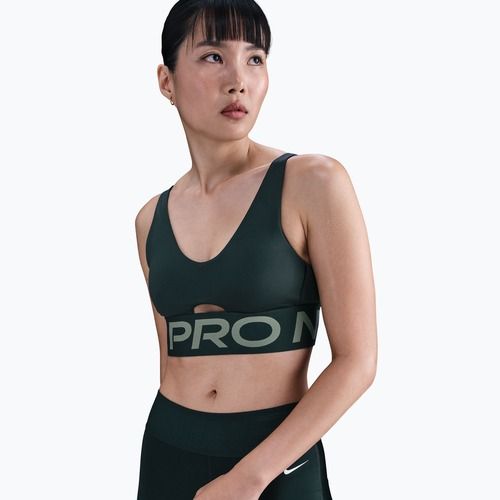 Sportovní podprsenka Nike Pro Indy Plunge seaweed/clay green/white