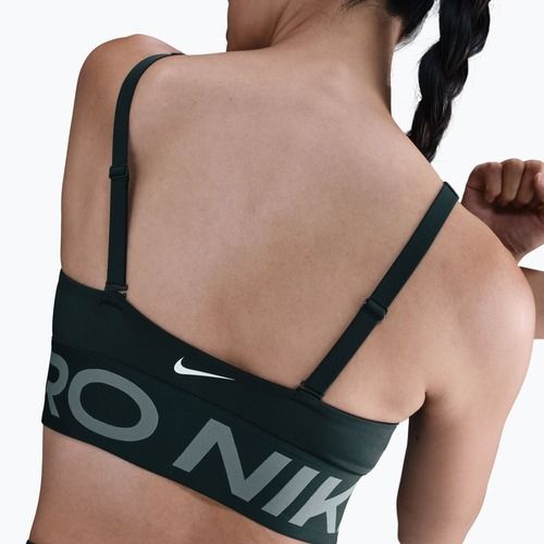 Sportovní podprsenka Nike Pro Indy Plunge seaweed/clay green/white