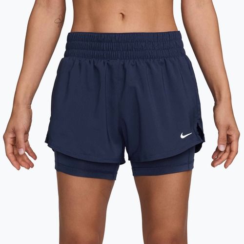 Dámské běžecké šortky Nike One Dri-FIT 2IN1 midnight navy/white