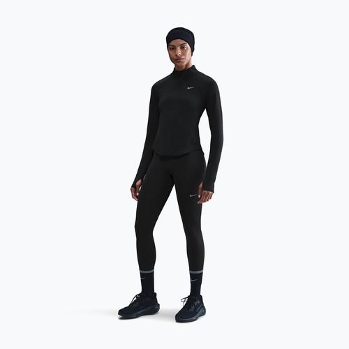 Dámské běžecké tričko s dlouhým rukávem Nike Tempo Swoosh Run Dri-Fit 1/4-Zip black/white
