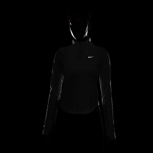 Dámské běžecké tričko s dlouhým rukávem Nike Tempo Swoosh Run Dri-Fit 1/4-Zip white/black