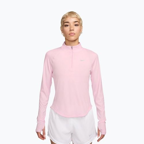 Dámské běžecké tričko s dlouhým rukávem Nike Tempo Swoosh Run Dri-Fit 1/4-Zip pink foam/white