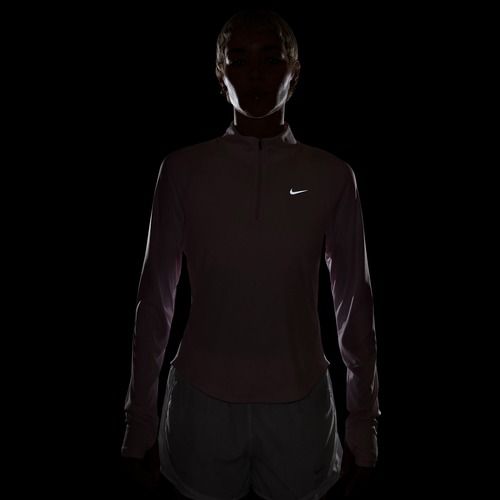 Dámské běžecké tričko s dlouhým rukávem Nike Tempo Swoosh Run Dri-Fit 1/4-Zip pink foam/white