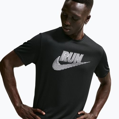 Pánské běžecké tričko Nike Miler Dri-Fit UV black/white