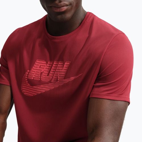 Pánské běžecké tričko Nike Miler Dri-Fit UV team crimson/light crimson