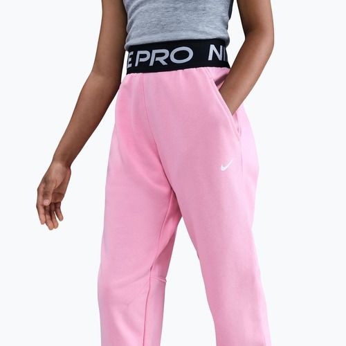 Dětské tepláky Nike Pro Fleece Dri-Fit med soft pink/med soft pink/black/white