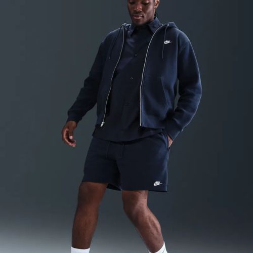 Pánské šortky Nike Club French Terry Flow obsidian/obsidian/white