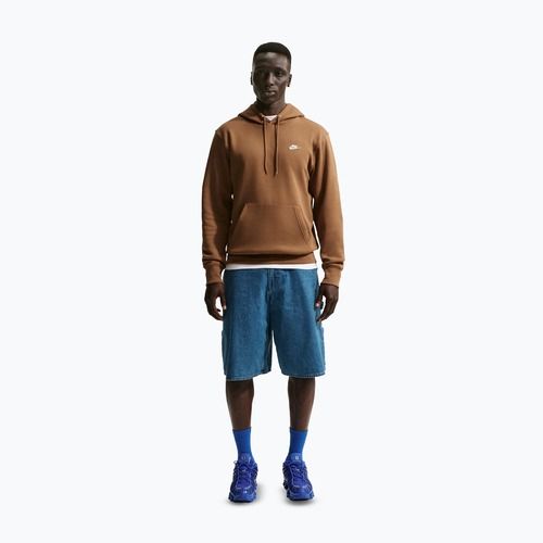 Pánská mikina Nike Club Pullover Hoodie ale brown/ale brown/white