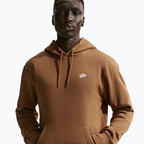 Pánská mikina Nike Club Pullover Hoodie ale brown/ale brown/white
