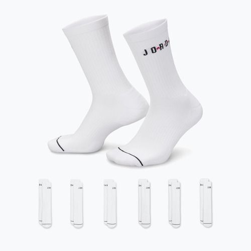 Ponožky Jordan Everyday Crew 6 pairs white/gym red/black