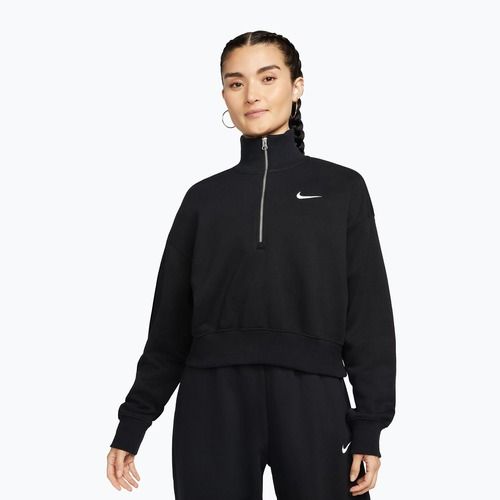 Dámská mikina Nike Sportswear Phoenix Fleece 1/2 Zip Cropped black/sail
