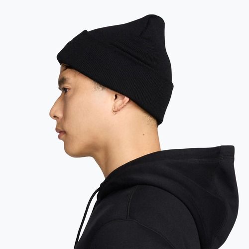 Zimní čepice Nike Peak Swoosh Beanie black/white