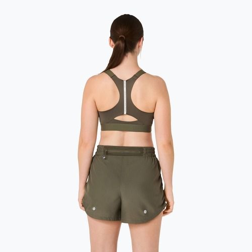 Sportovní podprsenka ASICS Road Combination Zip dark olive