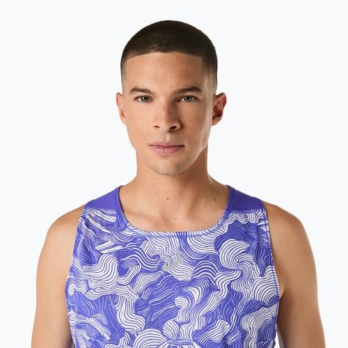 Pánské běžecké tričko ASICS Fujitrail Singlet cobalt burst/cream