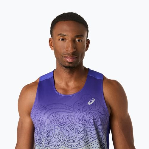 Pánské běžecké tílko ASICS Road Fade Singlet cobalt burst/illuminate green