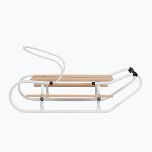 Kovové sáňky HUMBAKA with backrest and footrests white